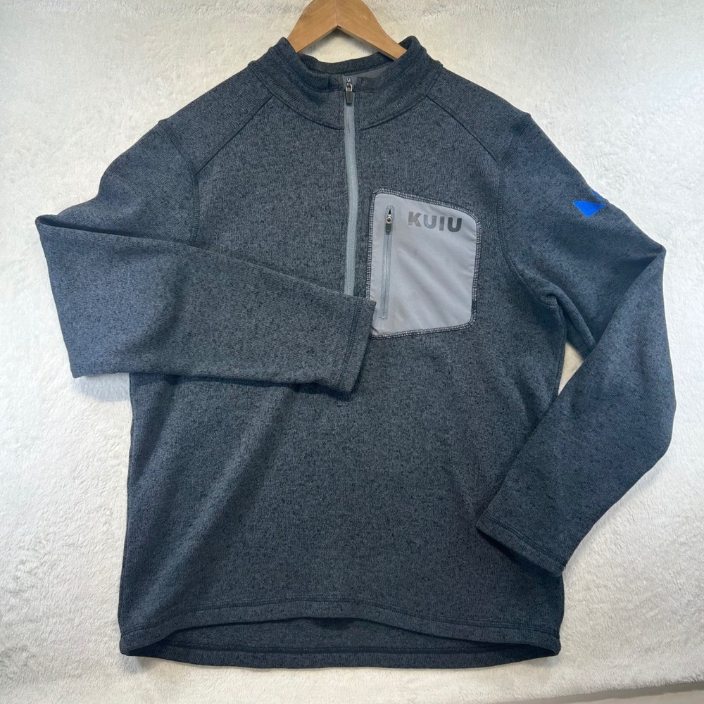 Kuiu Gorpcore Base Camp Quarter Zip Fleece Pullover L Charcoal Gray Hunting slb